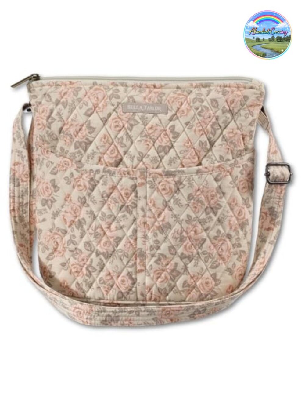 Quilted Cotton Crossbody Handbag Women Organizer Purse Adjustable Strap